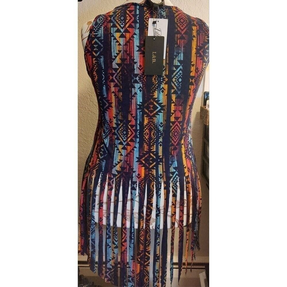 L & B lucky blessed filly Flair tank Swimsuit Cover Mini Dress Summer NEW - Picture 3 of 10